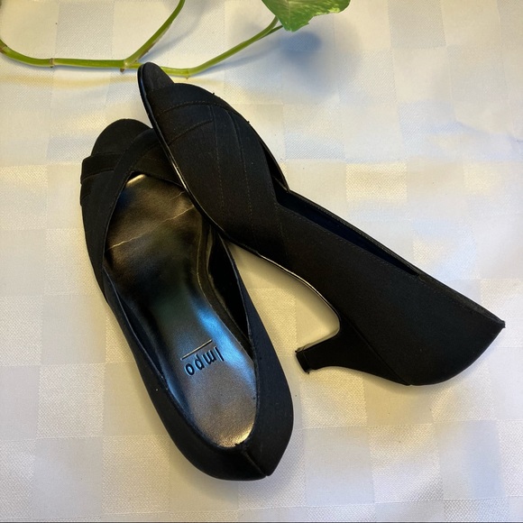Impo Black Peep Toe Low Heel Shoe, 6M - Picture 1 of 13